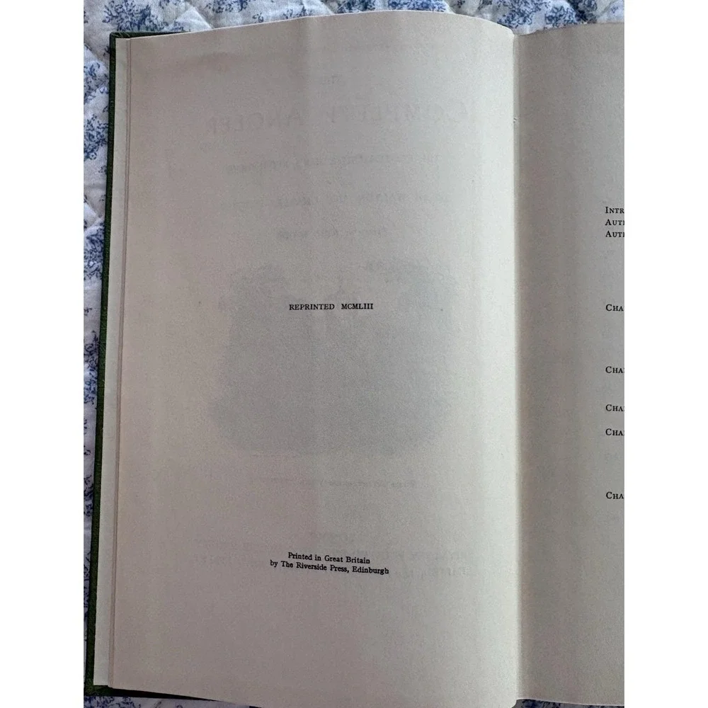 Rare Vintage 1953 HC Book THE COMPLETE ANGLER Izaak Walton Charles Cotton